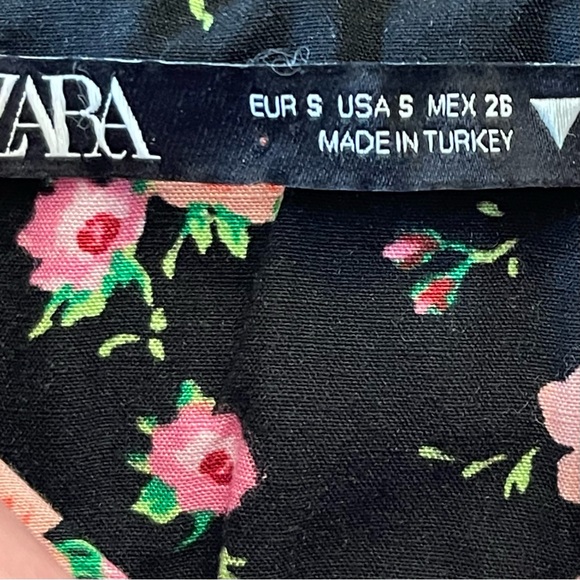 NWOT Zara Black/Pink Floral Corset Crop Top (S) - Picture 11 of 13